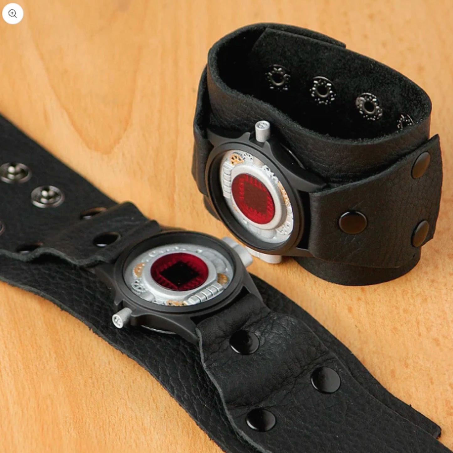 Bracelet Shooter - Prop black (x2) leather metal