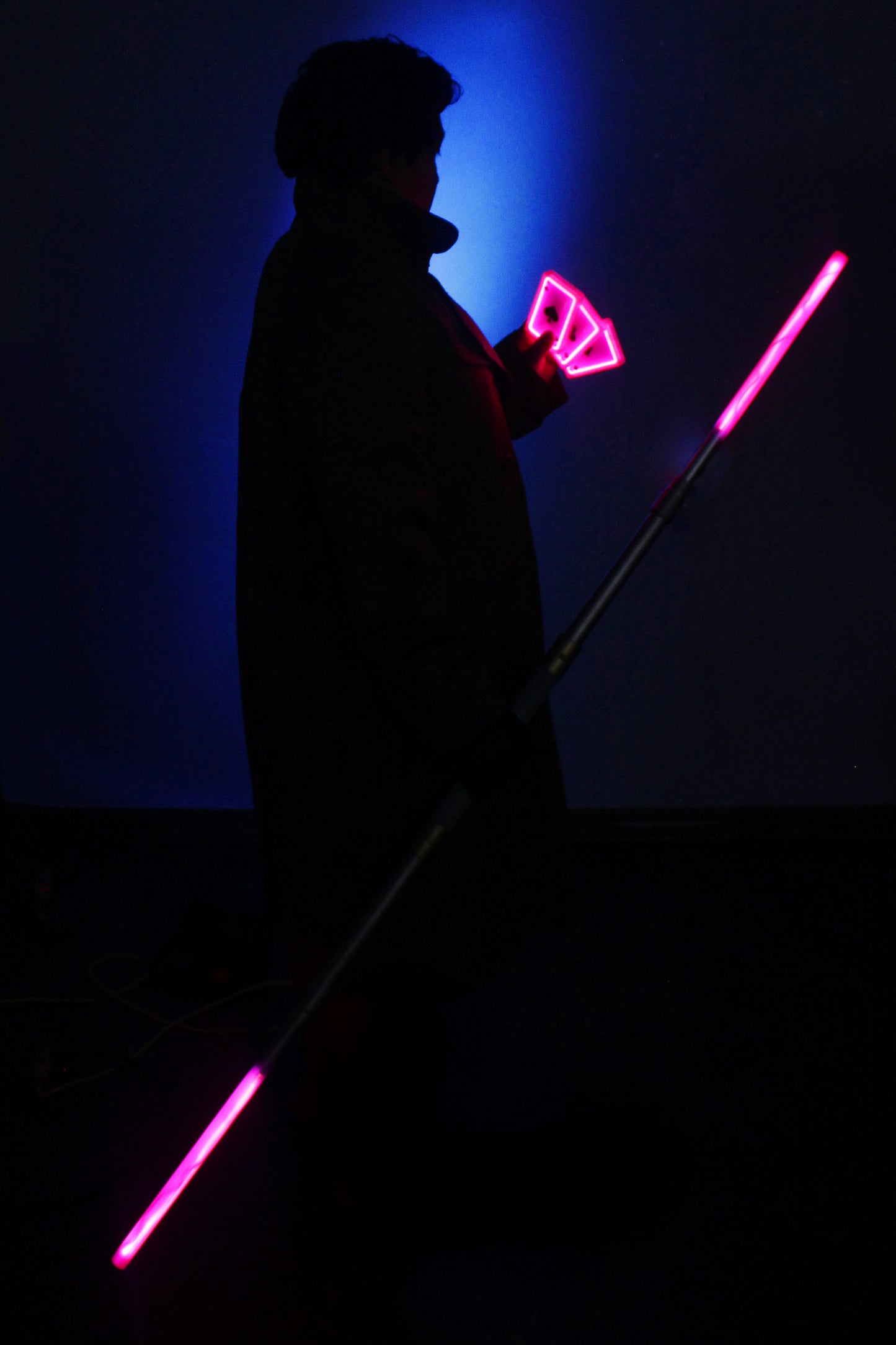 Gambit - costume staff with LED lights